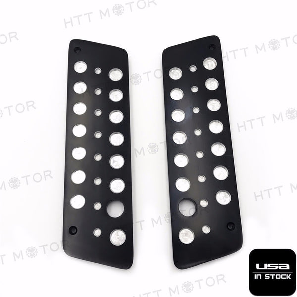 HTTMT- Black Left Right Bubble Saddlebag Latch Cover For 94-13 Harley FLHR Road King