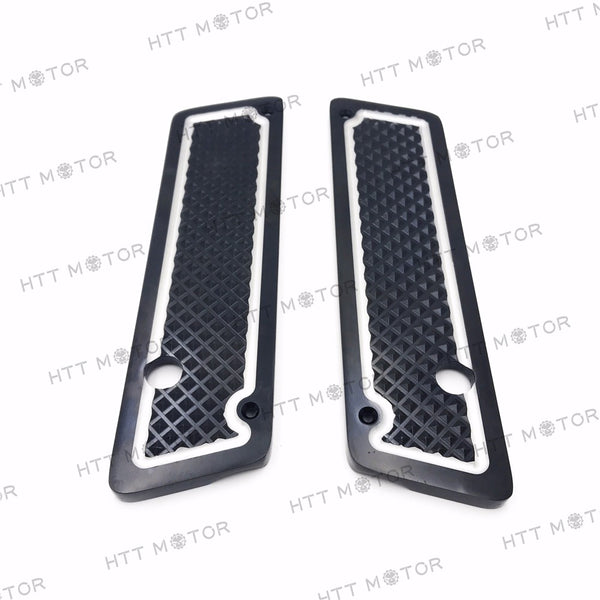 HTTMT- Left Right Black Diamond Saddlebag Latch Cover For Harley FLH/FLT 1993-2013 02
