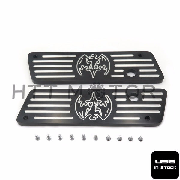 HTTMT- Left Right Black Bat Saddlebag Latch Cover For Harley FLH/FLT 1993-2013 02
