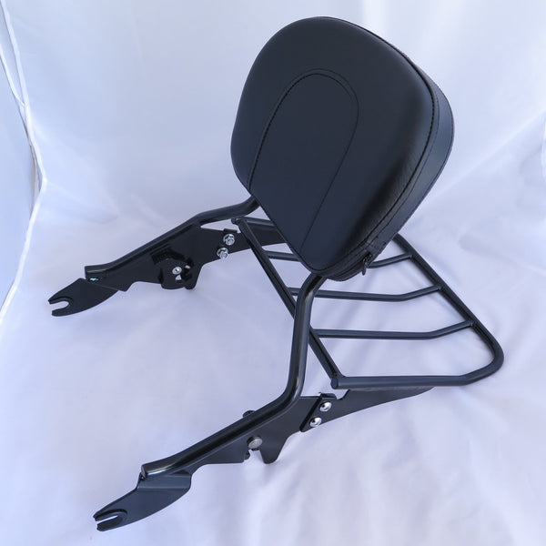 HTT Black Detachable Backrest Sissy Bar with Luggage Rack For Harley Davidson Touring 2009-2016 Electra Glide Road Glide Road King Street Glide