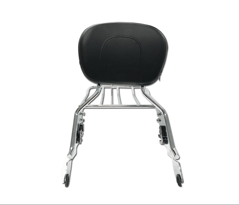 Tall Chrome Quick Release Detachable Backrest & Pad 09-20 Harley Davidson HD Touring Street Road Glide King Electra Like 52627-09A 52886-98D