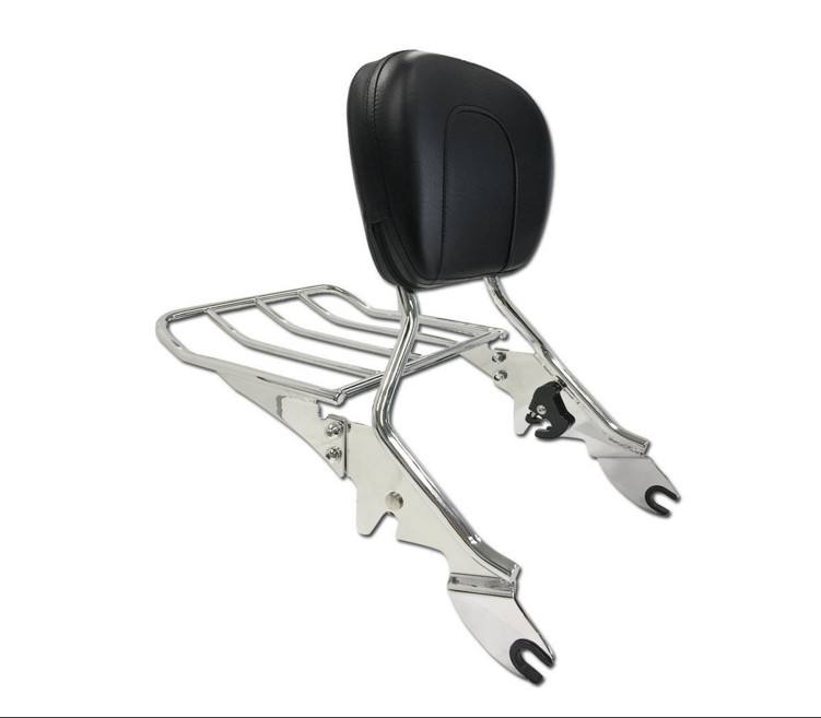 HTT Chrome Detachable Backrest Sissy Bar with Luggage Rack For Harley Davidson Touring 2009-2016 Electra Glide Road Glide Road King Street Glide