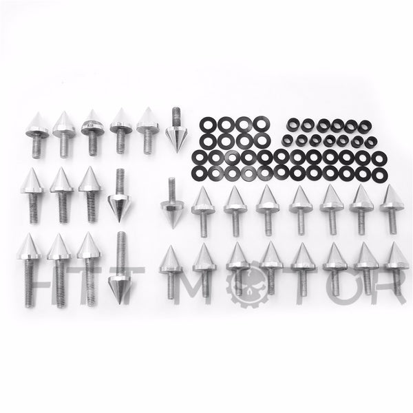 HTTMT Silver Motorcycle Spike Fairing Bolts For 2001 2002 2003 Suzuki Gsx-R Gsxr 600