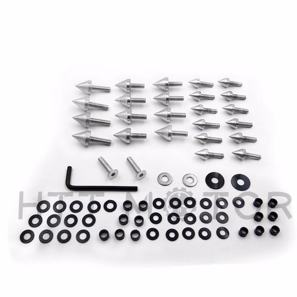HTTMT Silver Motorcycle Spike Fairing Bolts For 2003 2004 Suzuki Gsxr1000 Gsx-R 1000