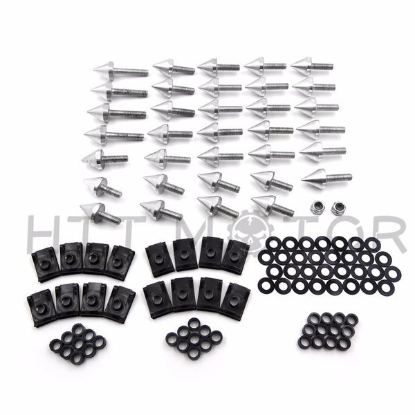 HTTMT Silver Spike Fairing Bolts Kits For 2004 2005 2006 Yamaha Yzf R1 Yzf-R1 Yzfr1