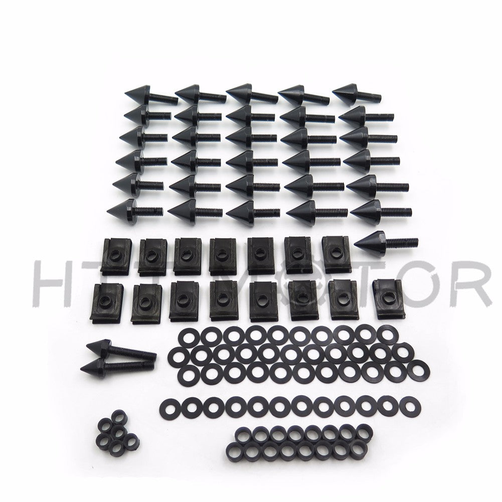 HTTMT Black Motorcycle Spike Fairing Bolts Kit For 2002 2003 Yamaha Yzf R1 Yzf-R1