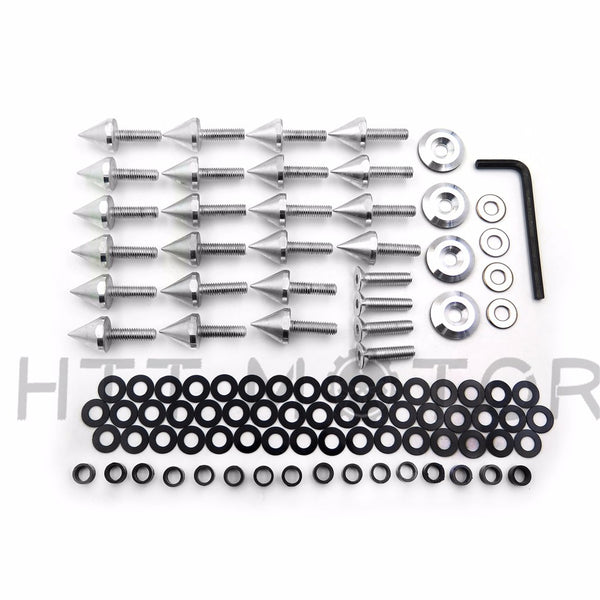 HTTMT Silver Motorcycle Spike Fairing Bolts Kit For 1998 1999 Yamaha Yzfr1 Yzf-R1 R1