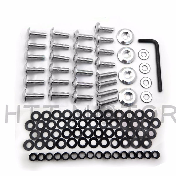 HTTMT Silver Motorcycle Normal Fairing Bolts Kit For 1998 1999 Yamaha Yzfr1 Yzf-R1 R1
