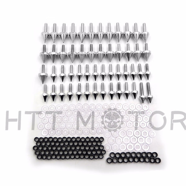 HTTMT Silver Motorcycle Spike Normal Fairing Bolts For 1999 2000 2001 2002 Yamaha Yzf R6 Yzf-R6 Yzfr6