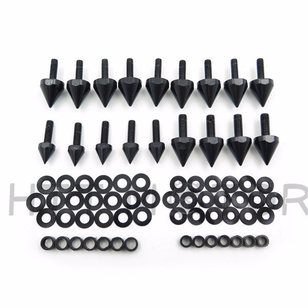 HTTMT Black Motorcycle Spike Fairing Bolts For 2004 2005 Kawasaki Ninja Zx10 Zx10R 10R