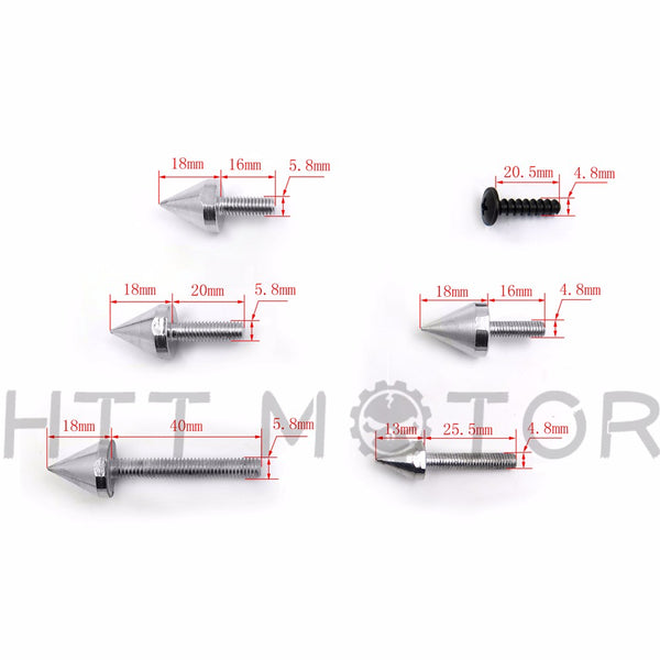 HTTMT Universal Spike Fairing windscreen Bolts For Honda CBR 600 929 954 900 RR Silver