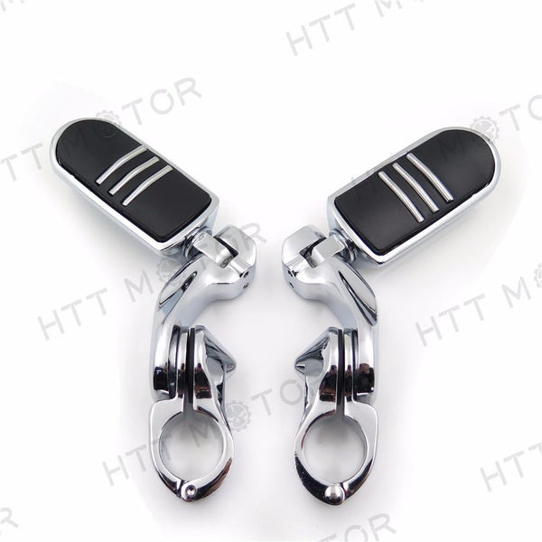 FootPegs w/ 2.5" Short Adjustable Mount Kit For 1.25" Engine Guard Tri Glide Harley