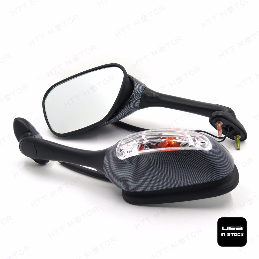 Integrated Turn Signal Side View LED Mirrors for Suzuki GSXR 600 750 1000 06-10