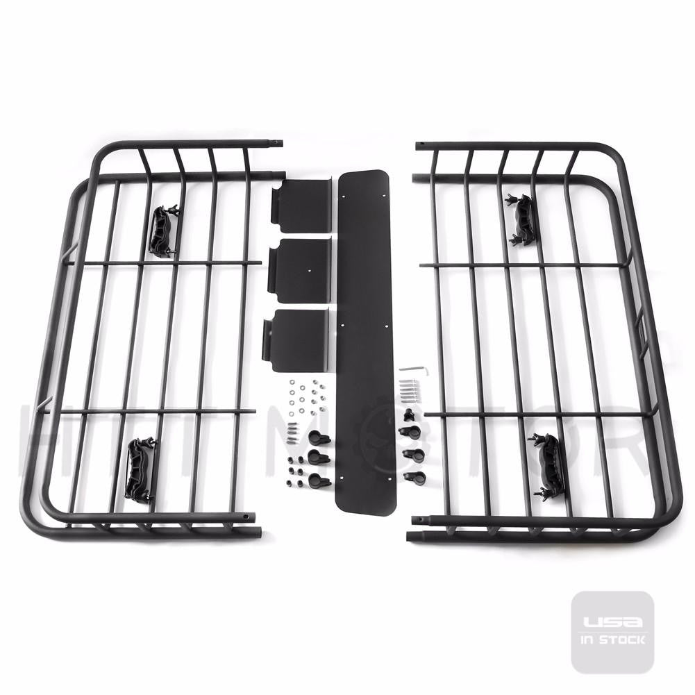 Black Universal Roof Rack Cargo Car Top Luggage Holder Carrier Basket Travel SUV