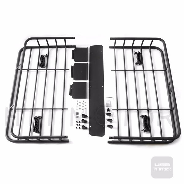 Black Universal Roof Rack Cargo Car Top Luggage Holder Carrier Basket Travel SUV