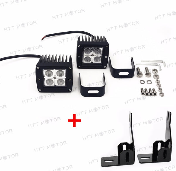 HTTMT- 2x Cree Led Fog Lamps w/ Mounting Brackets For 99-16 Ford F-250 F-350 F-450 Duty