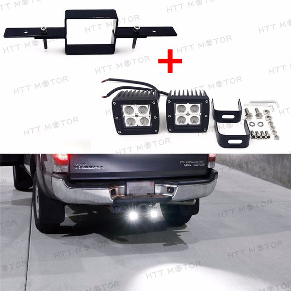 HTTMT- 12W Cree LED Light/Off-Road Work Lamp w/ hitch brackets For Truck SUV Trailer RV