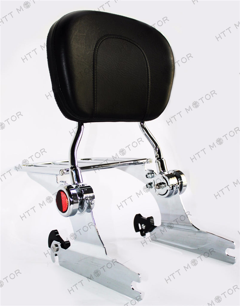 HTTMT- Detachable Backrest Sissy Bar Luggage rack For Harley Softail 06 -17 Chrome