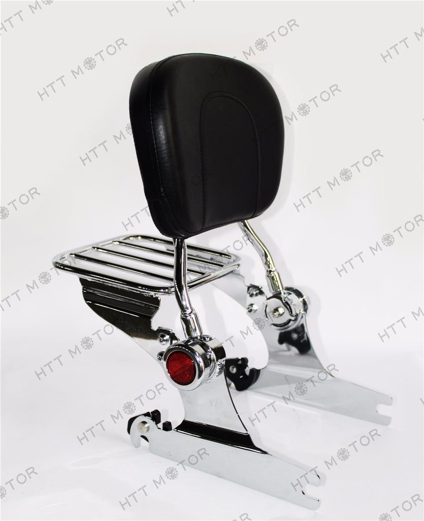 HTTMT- Adjustable Detachable Backrest Sissy Bar W/ Luggage Rack for HD Softail 00-06 CR