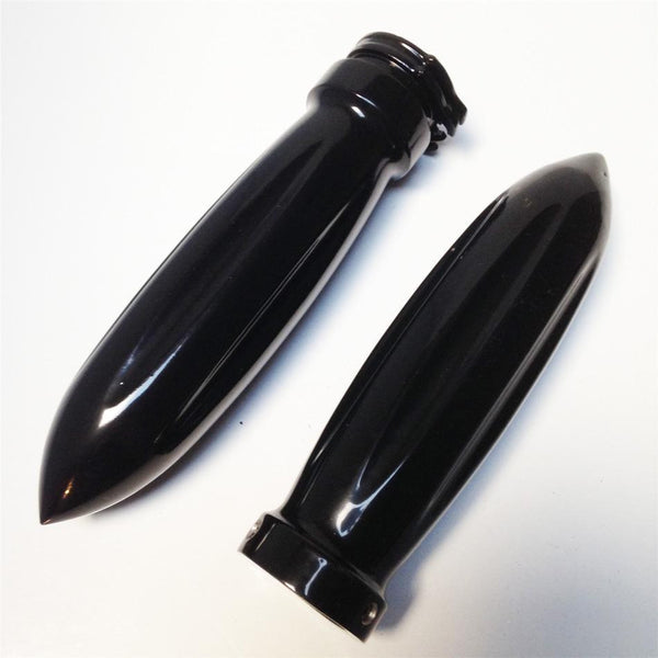 HTT Motorcycle Black Bullet Shape 1" 25mm Hand Grips For Harley Davidson FLSTSC Softail Springer Classic/ FLHR Road King/ Ultra and Touring Models