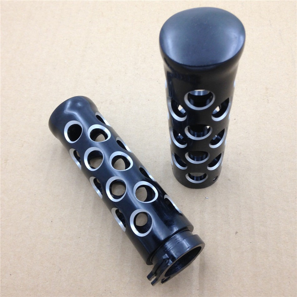 HTT Motorcycle Black Hole Hollow shape 1" Hand Grips For For Most Motorcycles bikes with 1" handlebars (Harley Road King/ Street Glide/ Road Glide)