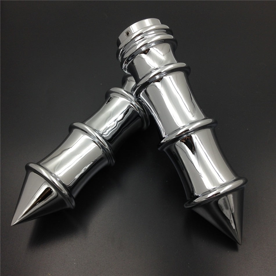 HTT- Motorcycle Chrome Skeleton Spike 1" 25mm Hand Grips For Honda Shadow 750 Spirit Aero ACE/ Harley Davidson Road King