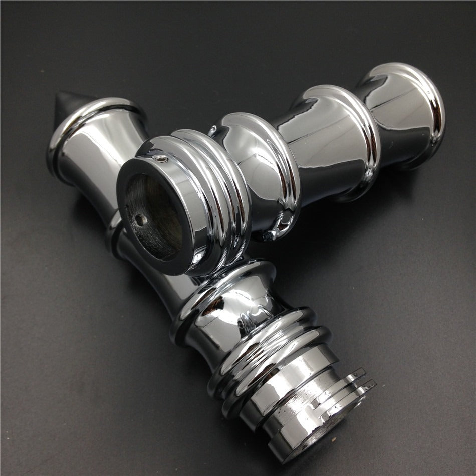 HTT- Chrome Skeleton Spike 22mm 7/8" Hand Grips For Most Motorcycles with 7/8" (22mm) handlebars (Not Fit Models Equipped with Hydraulic Clutch)