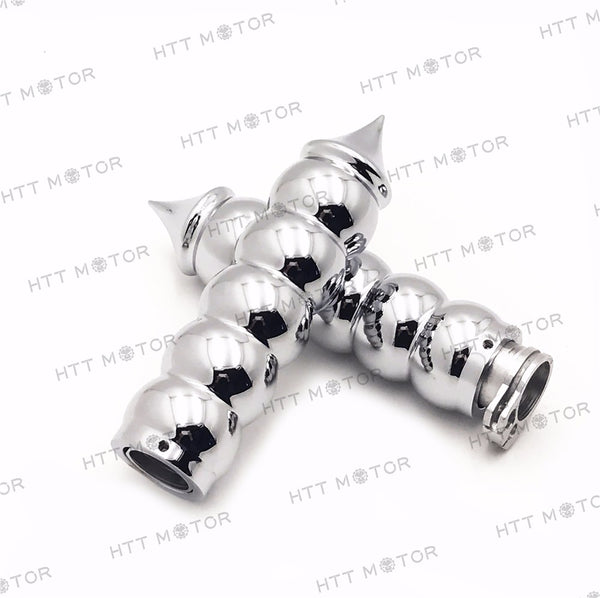 HTTMT- 7/8" 22mm Custom Motorcycle Handlebar Hand Grip & Throttle Twist Tube Chrome
