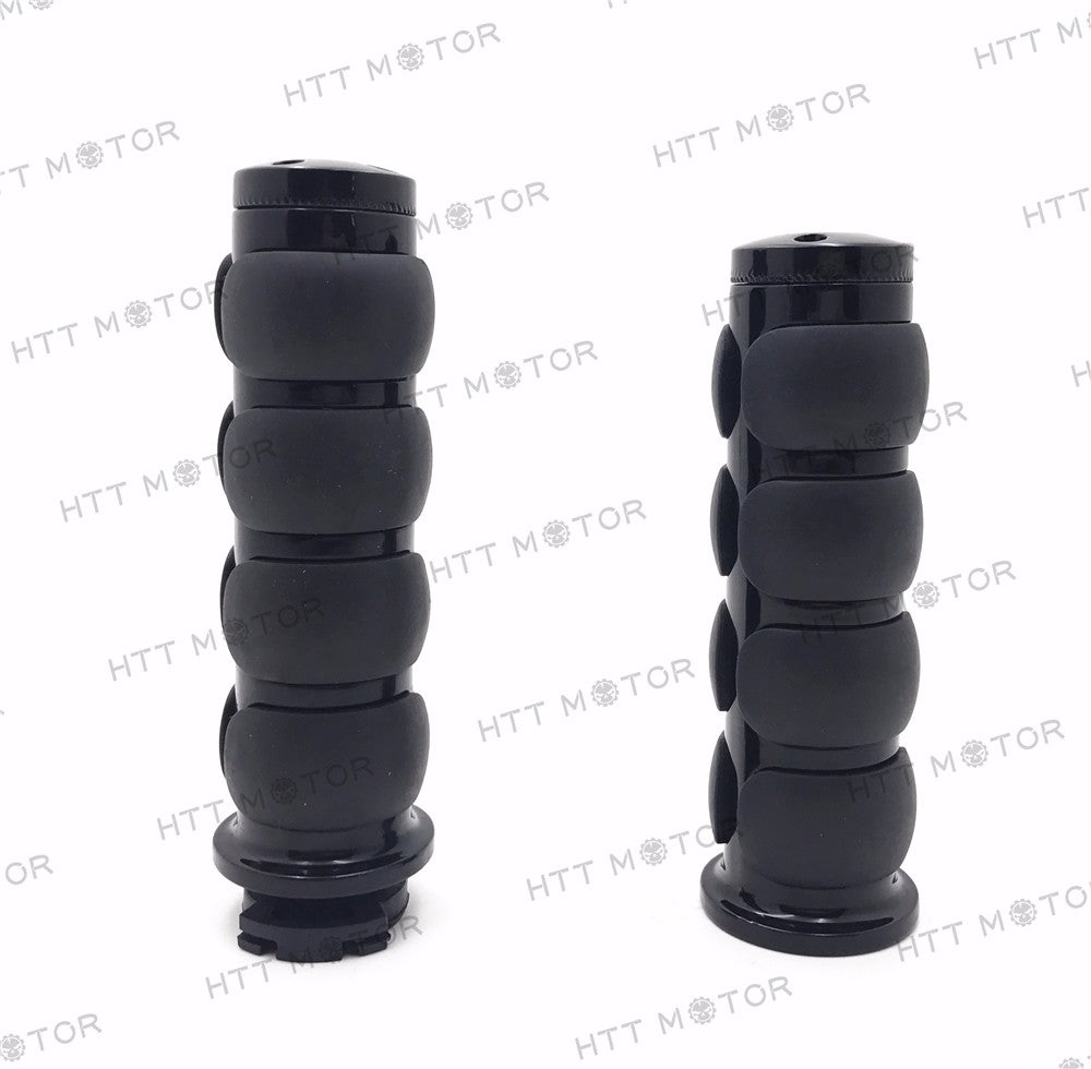 HTTMT- 7/8" 22mm Motorcycle Flat Handlebar Hand Grip & Throttle Twist Tube Black