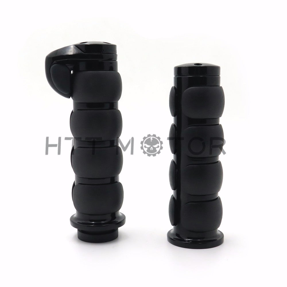 HTTMT- Black Billet Aluminum 1" Hand Grip 25mm For Harley Softail Fat Boy FLSTF