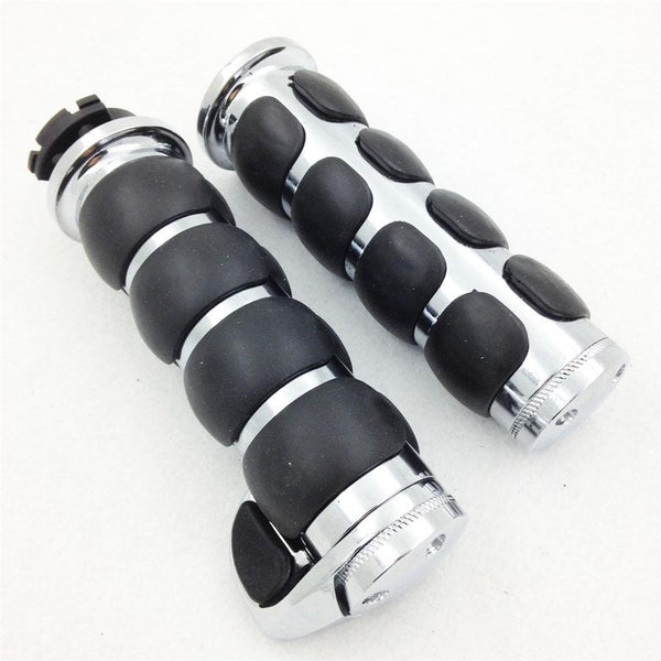 HTT Motorcycle Billet Aluminum w/ Rubber Hand Grips 1" 25mm For Harley Davidson Softail Fat Boy FLSTF/ Honda Shadow 600 VLX DLX