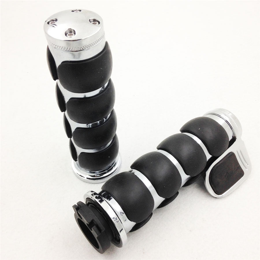 Harley Hand Grips Pair Of 1 Dual Motorcycle Bar End Hand Grips Handlebar For Cruisers Harley Honda Yamaha Suzuki-Silver, Grips - Canada 1 Inch Motorcycle Grips