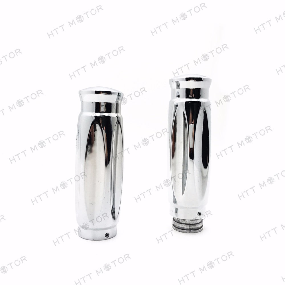 HTTMT- Custom NEW MOTORCYCLE HAND GRIPS FOR 7/8" 22mm HANDLEBAR SPORTS BIKES Chrome