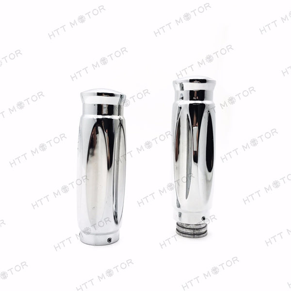 HTTMT- Custom NEW MOTORCYCLE HAND GRIPS FOR 7/8" 22mm HANDLEBAR SPORTS BIKES Chrome