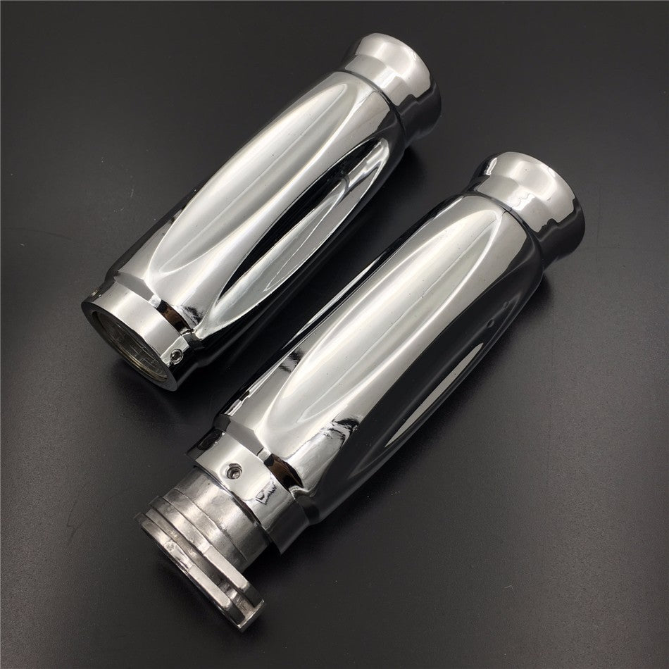 HTT- Motorcycle Chrome 1" 25mm Handlebar Grips For Harley Davidson XL Sportster 883 1200/ Kawasaki Vulcan Classic Custom 900/ Honda GoldWing