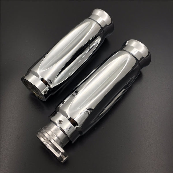 HTT- Motorcycle Chrome 1" 25mm Handlebar Grips For Harley Davidson XL Sportster 883 1200/ Kawasaki Vulcan Classic Custom 900/ Honda GoldWing