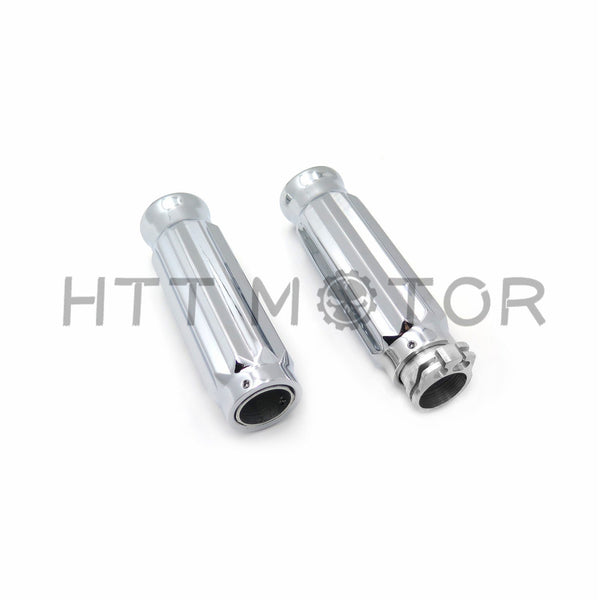 7/8" Handle Bar Hand Grips For Motorcycle Suzuki Kawasaki Yamaha Honda 22mm Chrome