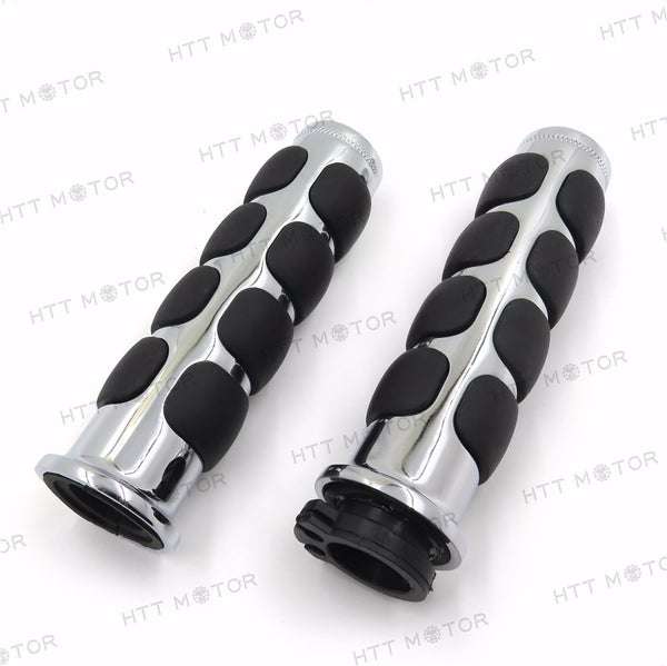 HTTMT- Custom 1" 25mm Chrome Handlebar Grips For Honda Goldwing/ Harley Davidson FLSTSC Softail Springer Classic/ Honda Shadow 600