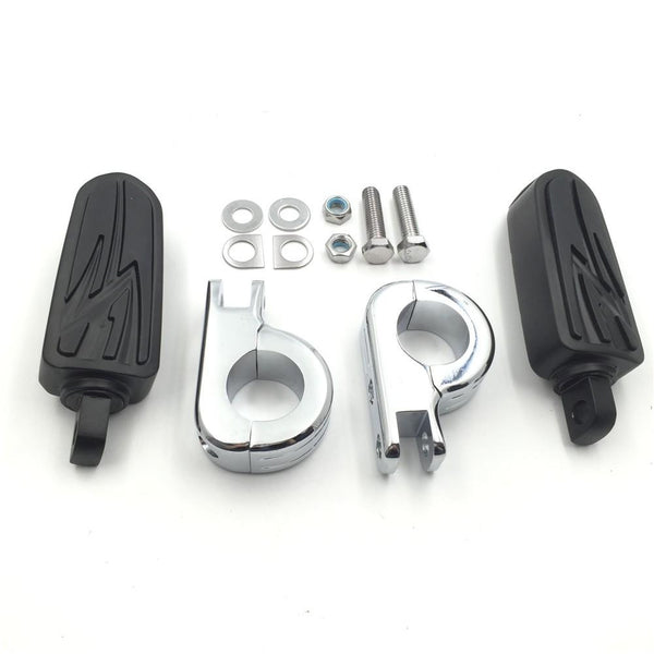 ENGINE GUARDS Flame Foot Pegs P Clamps For YAMAHA Roadstar XV KAWASAKI VULCAN 1.5''