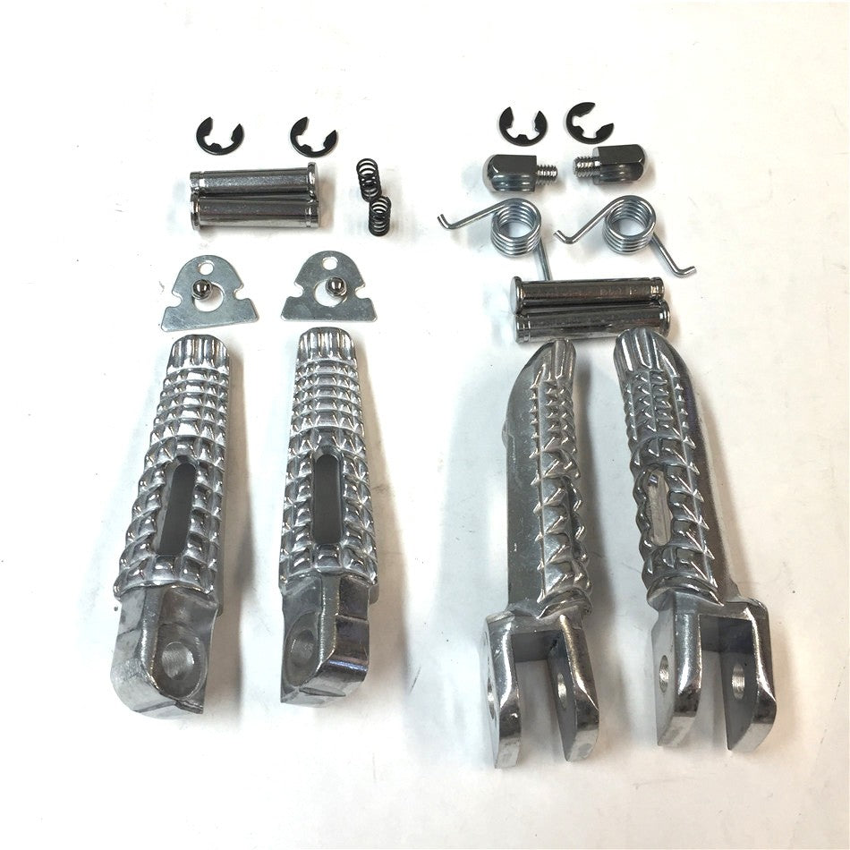 Polish Front Rear Foot Pegs Footrest Kit For Suzuki GSXR 600 750 2000-201 GSXR 1000 2000-2011