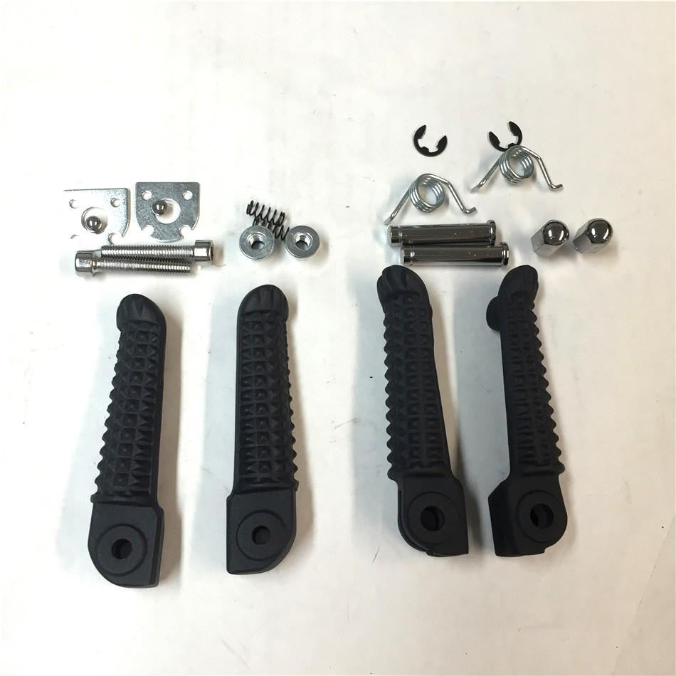 Black Front Rear Foot Pegs Footrest Kit Fit For Yamaha YZF R1 1998-2011 YZF R6 1999-2011