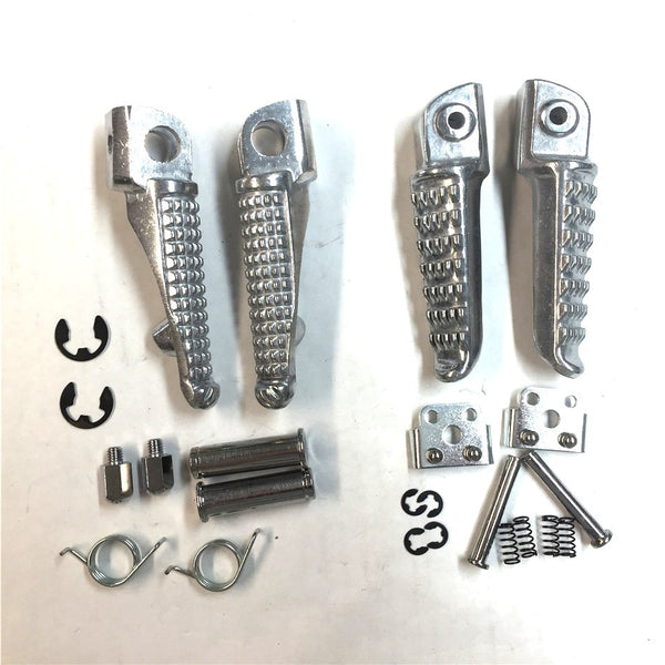 Polish Front Foot Pegs Footrest Kit Fit For Kawasaki ZX10R 2004-2011 ZX9R 1998-2011 ZX6R 2003-2011