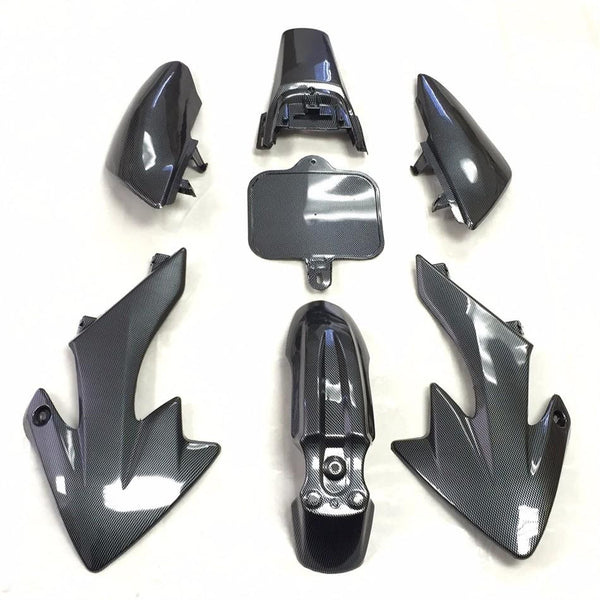 HTT Motorctcly Carbon Fiber Plastic Fender Kit Body Work Fairing Kit For Honda CRF XR XR50 CRF50 Clone 125CC Pit Dirt Bike