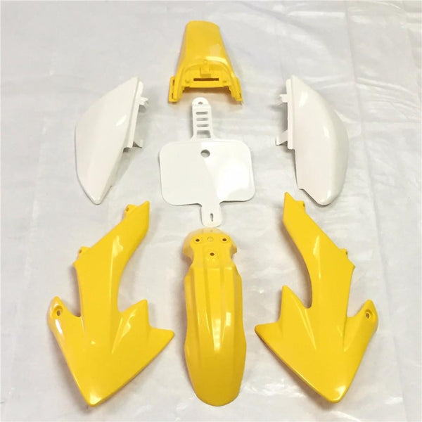 HTT Motorctcly Yellow Plastic Fender Kit Body Work Fairing Kit For Honda CRF XR XR50 CRF50 Clone 125CC Pit Dirt Bike