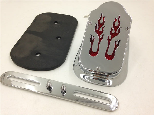 Motorcycle Chrome Red Flame Brake Tail Light Signal For Harley Davidson Bike