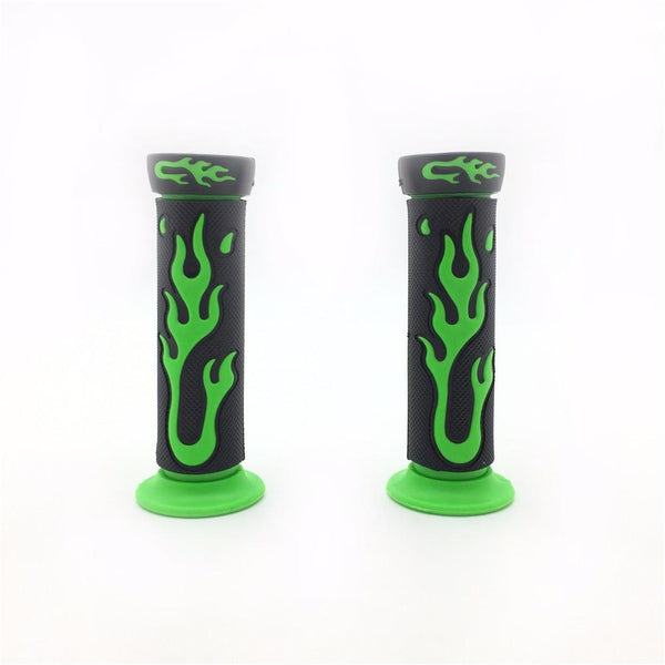 7/8" 22mm Flame Gel Handlebar Grips GREEN For Yamaha Honda Kawasaki Suzuki ATV KTV Scooter