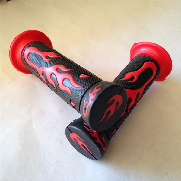 ATV WATERCRAFTS Flame Gel Style Grips RED ATV QUAD YAMAHA KAWASAKI POLARIS SEADOO BOMBARDIER JET SKI HONDA ATV FOREMAN RECON RINCON Brute Force PrairieBRUIN GRIZZLY KODIAK(7/8" BOTH SIDE)