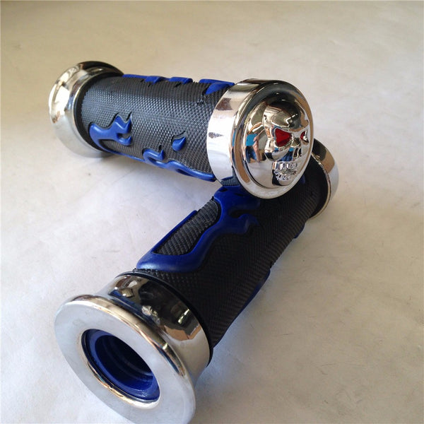 WATERCRAFT Flame Gel Style Thick Wall Grips Skull BLUE ATV QUAD YAMAHA KAWASAKI POLARIS SEADOO WATERCRAFT BOMBARDIER JET SKI HONDA FOREMAN RECON RINCON Brute Force Prairie(7/8" BOTH SIDE)