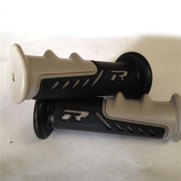 Sport Bike Dirt Bike Motorcycle "R" Engraved Gel Style H Grips GRAY MOTORCYCLE APRILLA BMW DUCATI TRIUMPH HONDA YAMAHA Polaris Suzuki Yamaha Offroad KTM DIRT BIKE(7/8" LEFT 1" RIGHT)