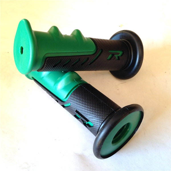 Sport Bike Dirt Bike Motorcycle "R" Engraved Gel Style Grips GREEN MOTORCYCLE APRILLA BMW DUCATI TRIUMPH HONDA YAMAHA Polaris Suzuki Yamaha Offroad KTM DIRT BIKE(7/8" LEFT 7/8" RIGHT)